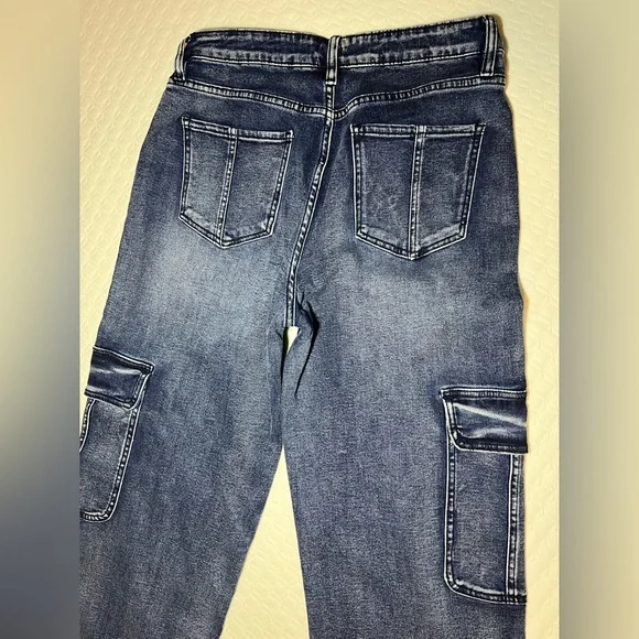 Fashion Nova Dark Blue Flare Jeans - Picture 2 of 8